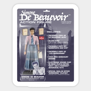 Simone De Beauvoir Action Figure Sticker